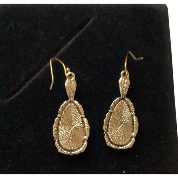 4121 NWOP Silver Trim 1" Navajo Green Turquoise Tear Drop Dangle Earrings - Picture 2 of 3